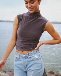 Colette Top in Charcoal