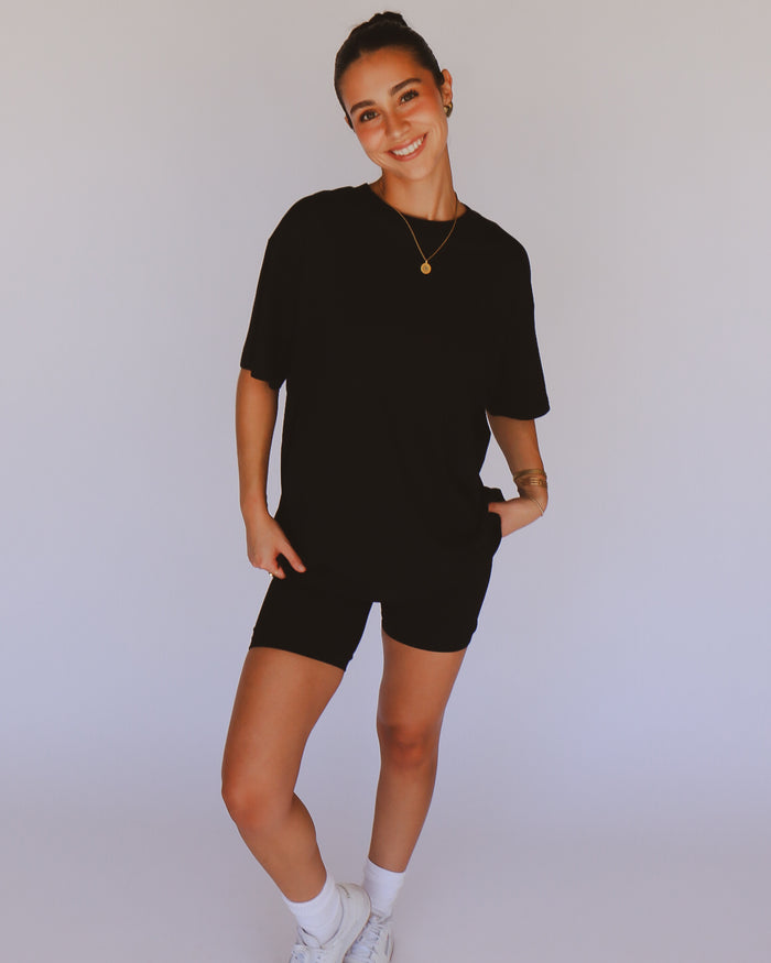 Lux Boyfriend Tee in Black