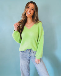 Be Mine Sweater in Lime