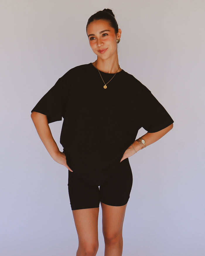 Lux Boyfriend Tee in Black