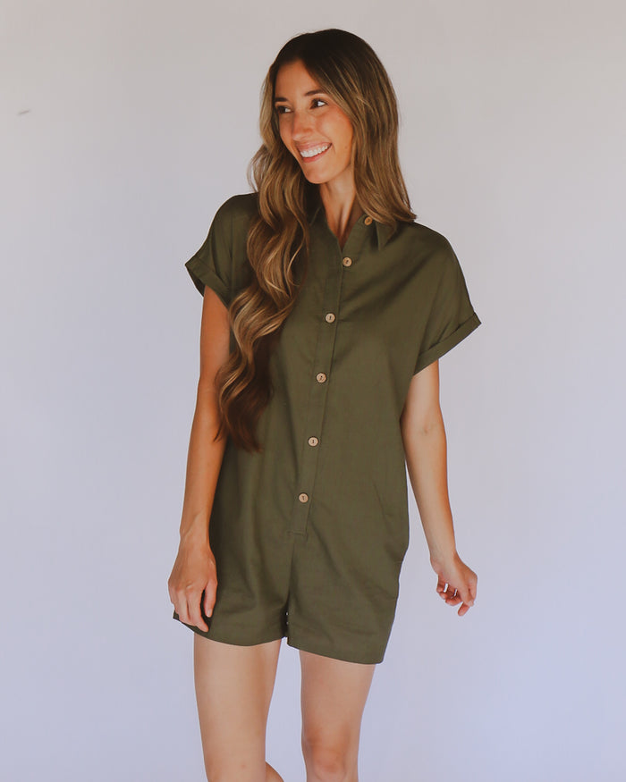 Sara Romper in Olive