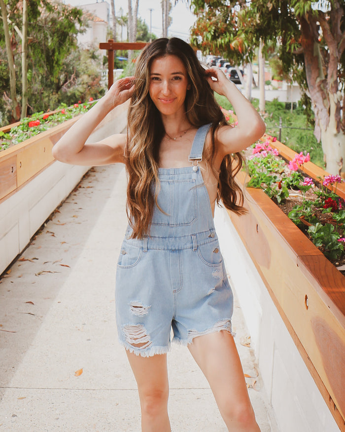 Tiffany Overalls in Light Wash