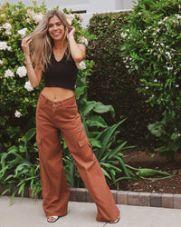 Elena Cargo Pants in Brown